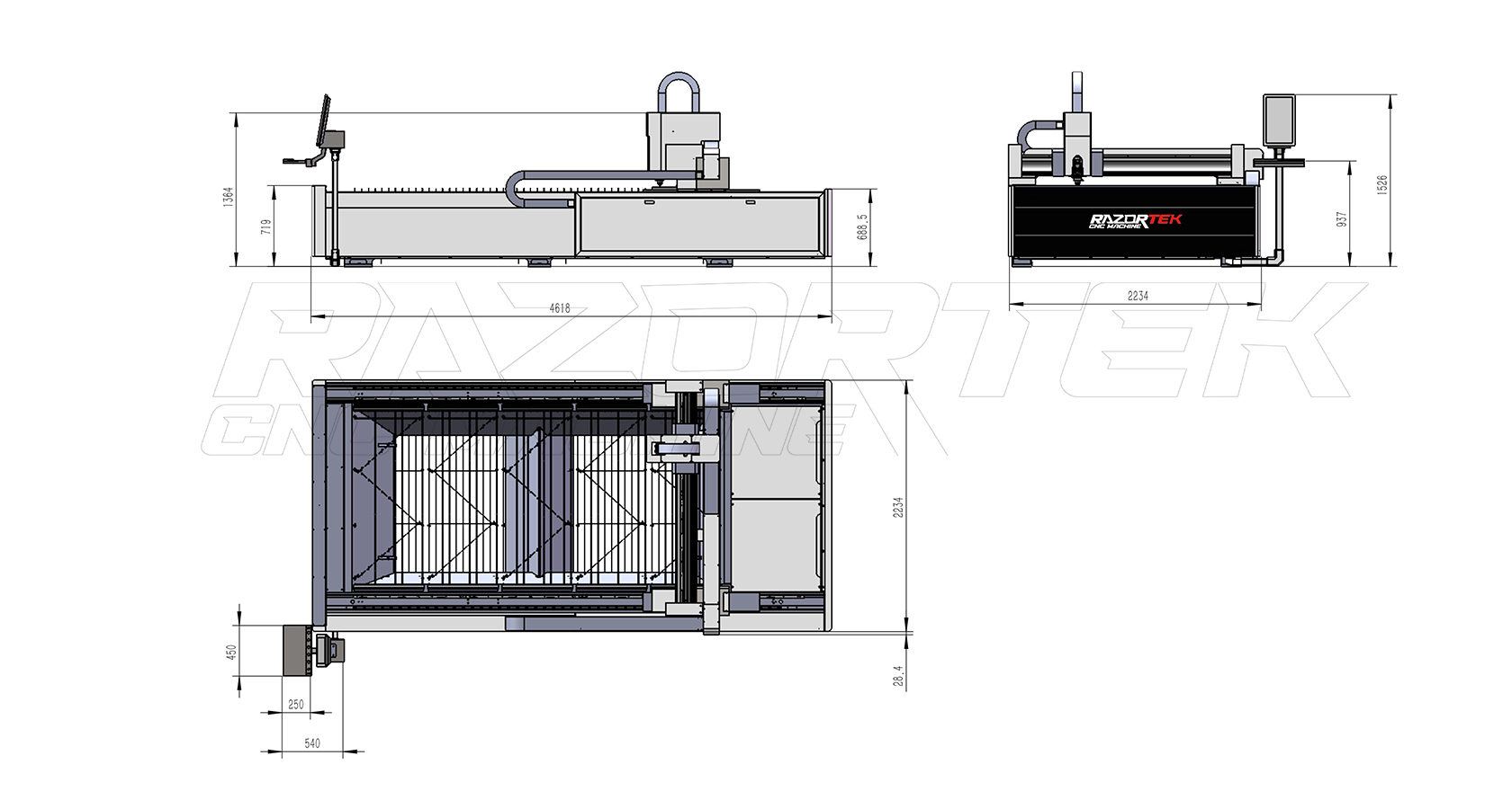 RZ1530F1 economic fiber laser cutter with 1.5kw 2kw 3kw laser power