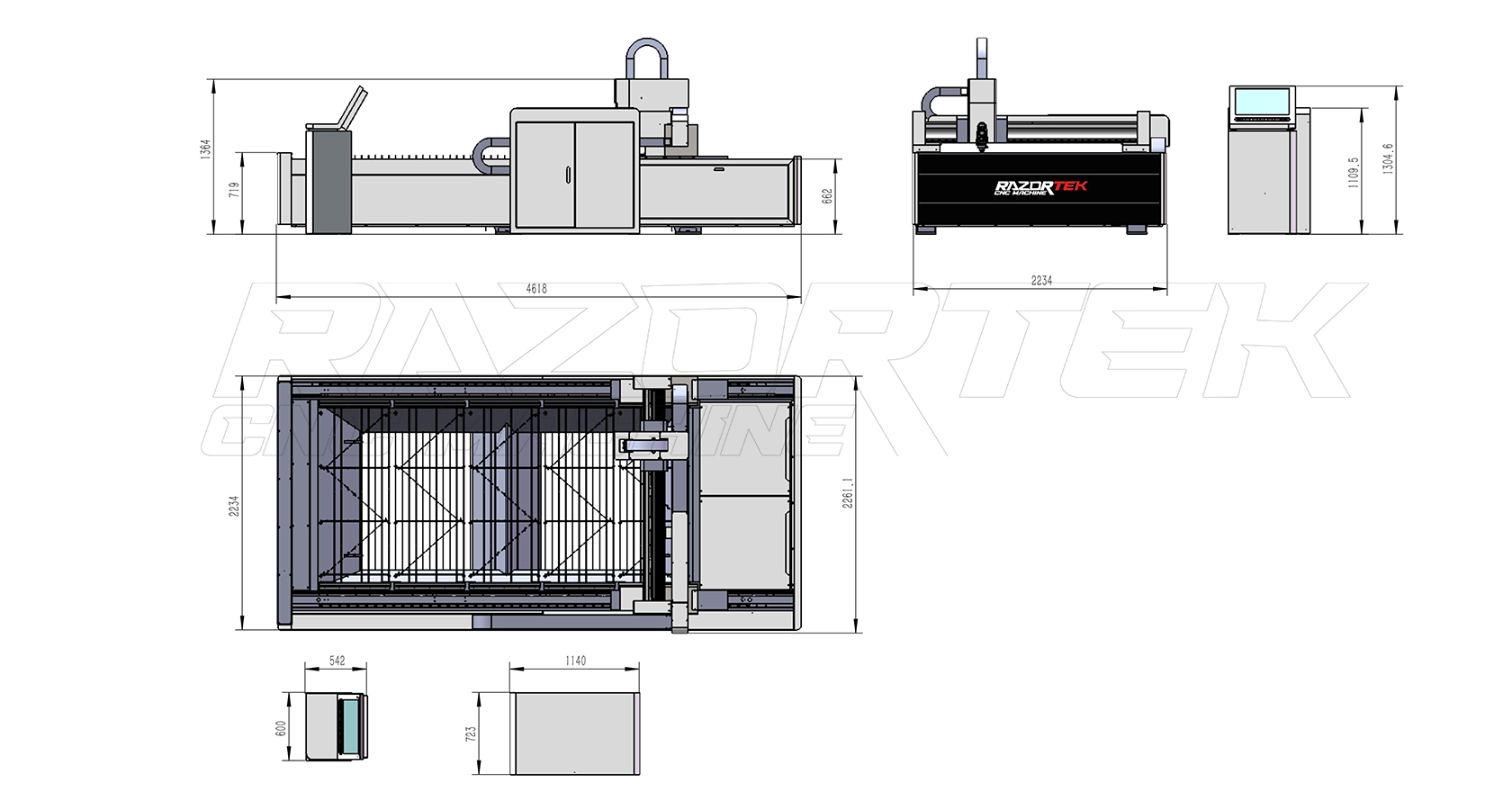 RZ1530F2 Heavy Duty Fiber Laser Cutter With High power