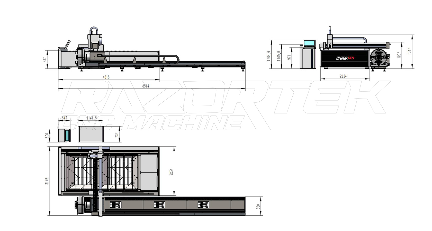 RZ1530FR Fiber Laser Cutter For Sheet, Tube And Pipe