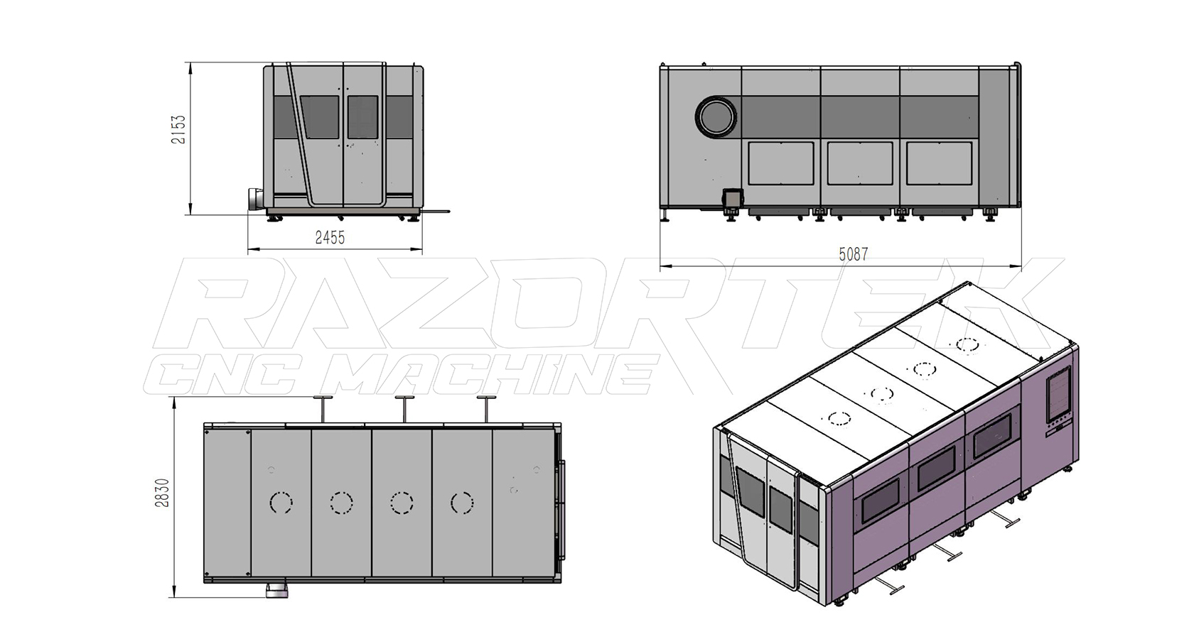 RZ1530FB New Deisgn Enclosed Fiber Laser Cutter